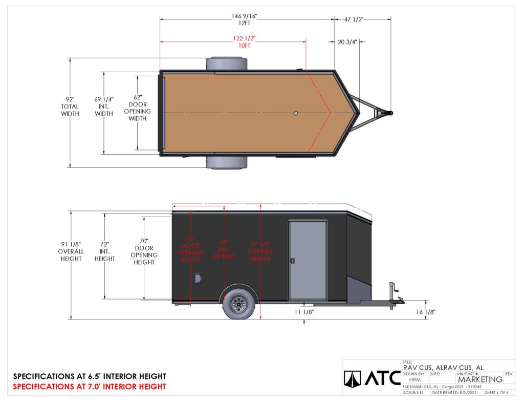 7x14 Enclosed Trailer Dimensions